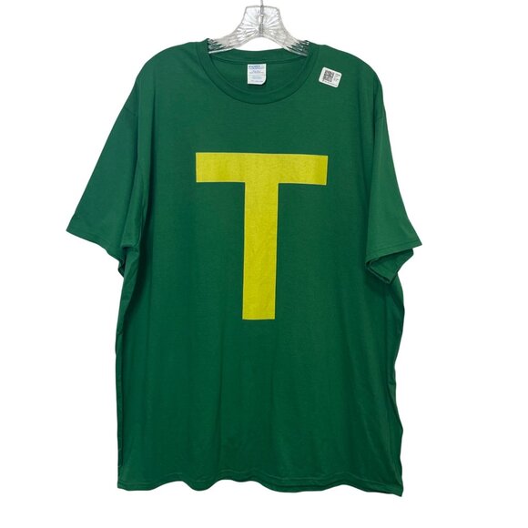 Port & Company Letter T-Theodore Chipmunk Graphic Tshirt Mens 2XL Green New - Picture 1 of 9